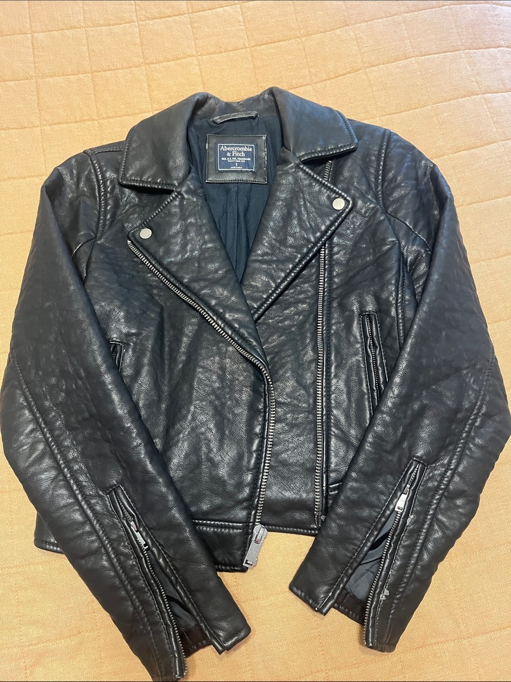 Abercrombie & Fitch Black Faux Leather Moto Jacket